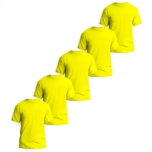 Kit 5 Camisetas Básicas Masculina Dry Fit Lisa Tradicional 