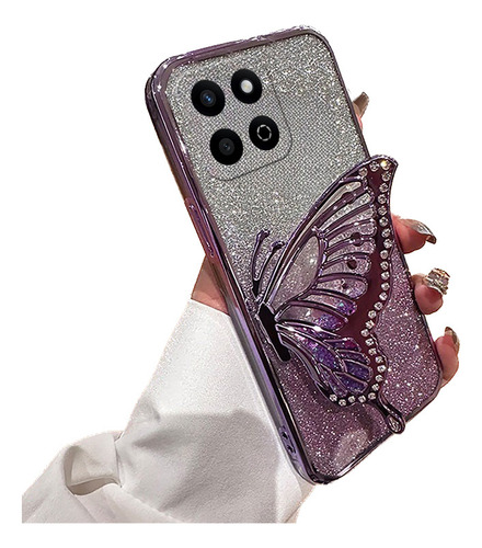 Funda Para Honor 200 Smart X6b X7c Mariposa Rose Flash
