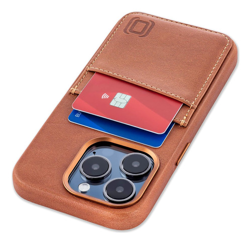 Funda De Tarjeta De Cuero Genuino Para iPhone 15 Pro