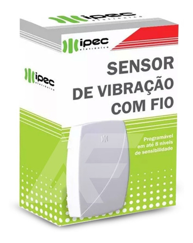 Sensor Vibração Impacto Com Fio 8 Níveis Sensibilidade Ipec