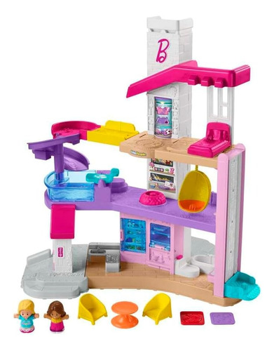 Barbie Fisher Price Casa De Los Sueños Con 2 Figuras 5 Áreas