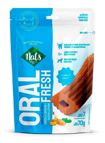 Imagem 1 de 1 de Petisco Oral Fresh Com Hortelã, Cenoura E Óleo De Copaíba Nats 70g