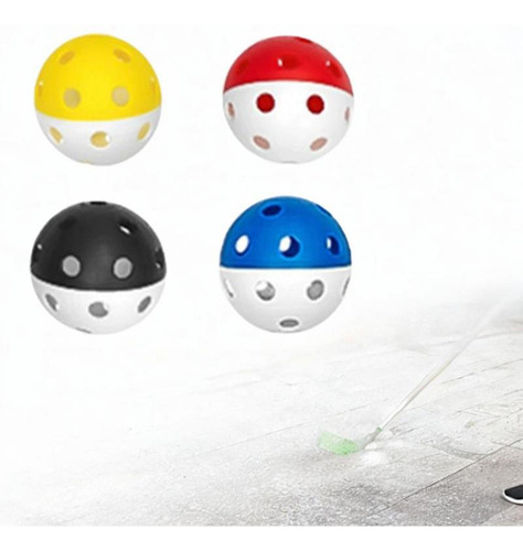 4 Piezas De Pelotas De Floorball, Fondo De 4 Colores.