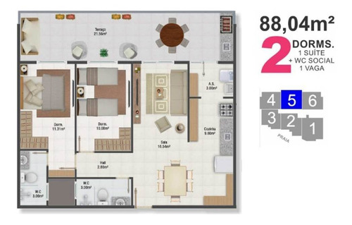 Imagem 10 de 19 de Apartamento - Venda - Maracanã - Praia Grande - Tab1086