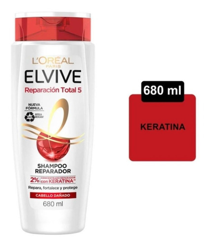 Shampoo Loréal Paris Elvive Reparación Total 5 680ml