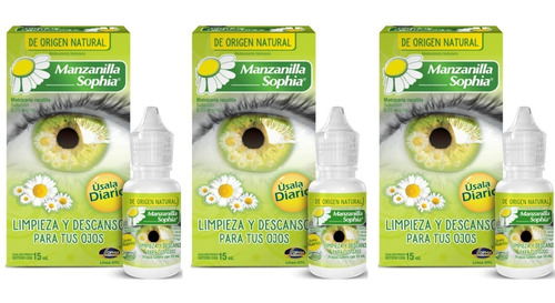 Manzanilla 15ml Gotas Para Alivio Natural De Los Ojos 3pack