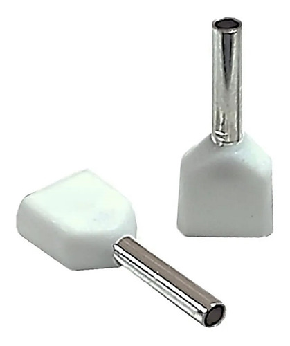 Terminal Ferrul Doble 2x22 Awg Blanco 500 Pzs Am-e