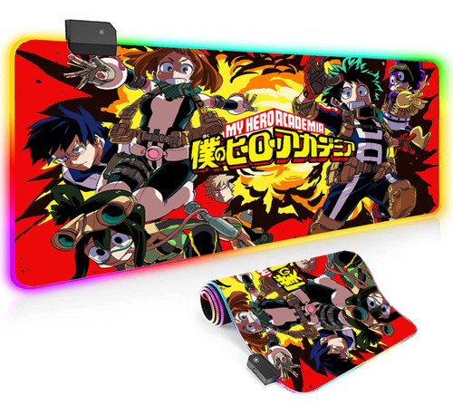 Alfombrilla Raton My Hero Academia Anime Para Jugador Led