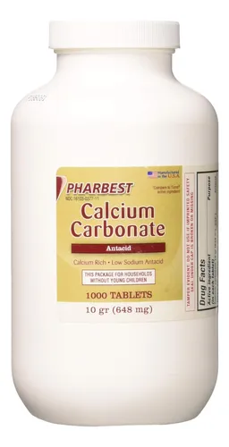 Tabletas Antiácido Carbonato Calcio 10 Gramos 1000 Unidades
