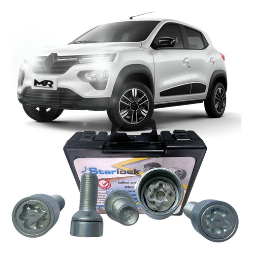 Kit Parafuso Antifurto Roda Original Renault Kwid 2023 2024