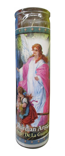 Juego De 2 Velas Religiosas Guardian Angel White