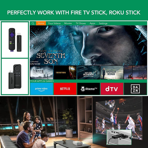 Imagen 8 de 9 de Proyector Acekool Full Hd 1080 6000 Lúmen Max 170'' Hdmi