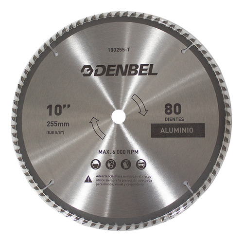 Disco para aluminiode corte Denbel 180255T 25.5cm color gris