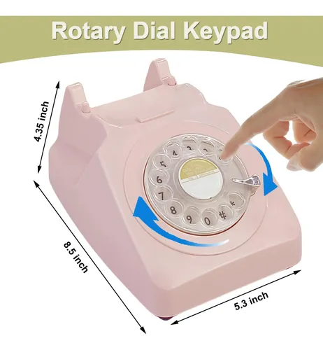 Pink Retro Rotary Lline Phone De 1960 De Teléfonos Antiguos