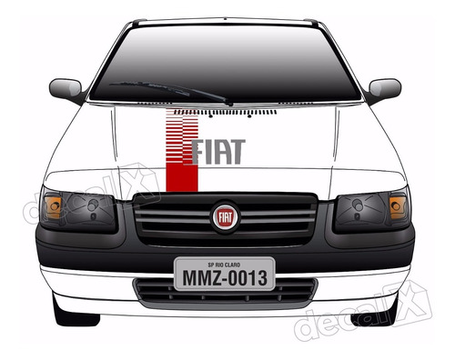 Adesivo Faixa Capo Fiat Uno Mille Fire Way Imp337