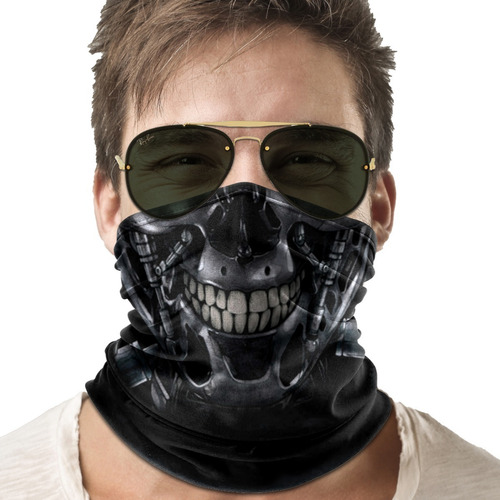 Bandana Balaclava Lenço Moto Ciclismo Pesca Metal 001