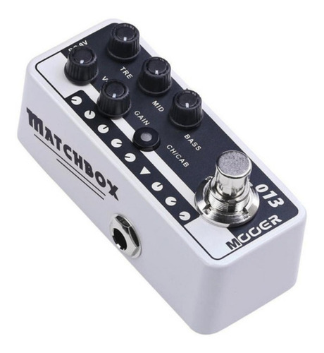 Pedal Pré-amp Simulador Mooer M013 Matchbox P/ Guitarra Cor Branco