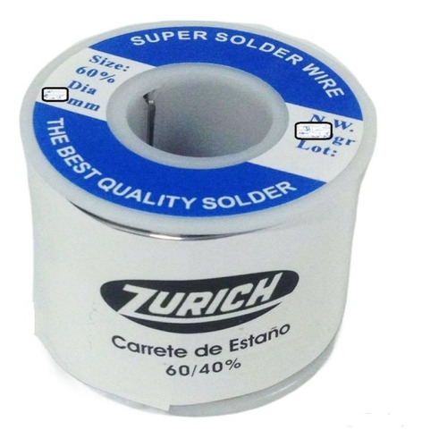 Rollo Estaño Soldar Electronica Zurich 0.5 Mm 250g 60/40