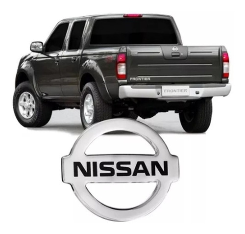 Emblema Traseiro Cromado Resinado Logo Nissan Menor Frontier