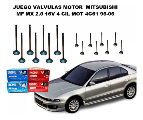 Juego Valvulas Motor  Mitsubishi Mf Mx 2.0 16v 4 Cil Mot 4g6