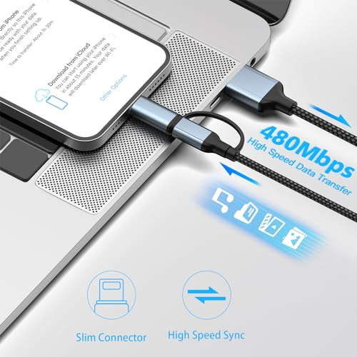 Cable Usb A Usb C Y Lightning 2 En 1, Cable Cargador Usb C D