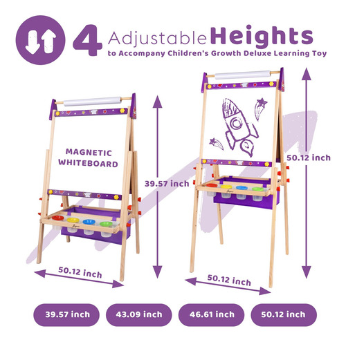 Joyooss Caballete Artístico Para Niños Caballete De Madera Color