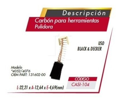 Carbon Pulidora Black&decker  Casi-104