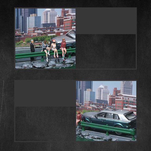 Escena De Diorama De Coche Modelo 1/64, Fondo De Seguimiento