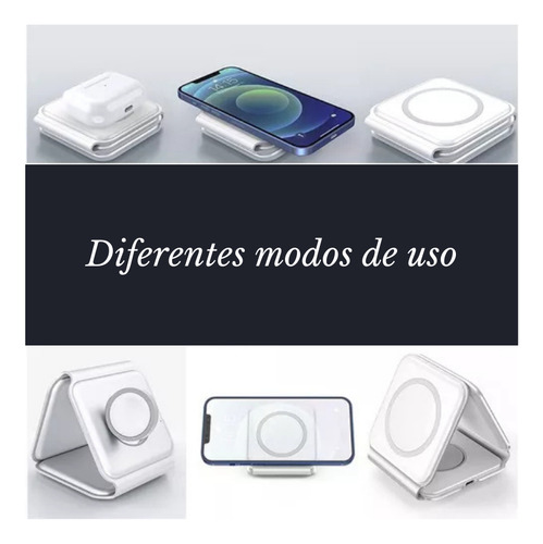Cargador Inalámbrico Para iPhone Apple Watch AirPods 3 En 1