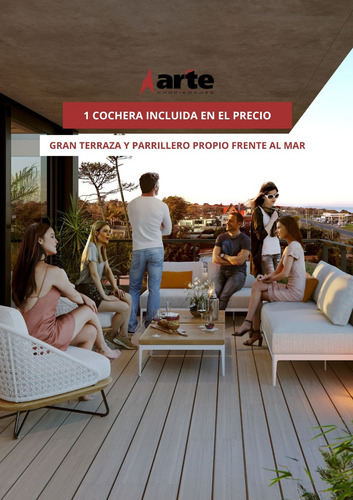 Venta Apartamento 1 Dormitorio Con Parrillero En Parque Carrasco Frente Al Mar Con Cochera Sin Techar Incluida