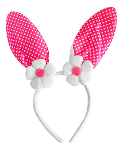 Diadema Orejas De Conejo Peluche Disfraz Fiesta 29 Cm 6 Pzs Color Color Al Azar