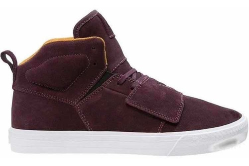 Tenis Supra Rock Burgundy Gold White