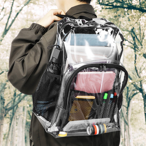 Mochila Transparente, Bolsa Resistente, Bolsa Deportiva Tran