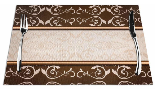 Placemats For Dining Table Elegant Brown And Khaki Damask Ma
