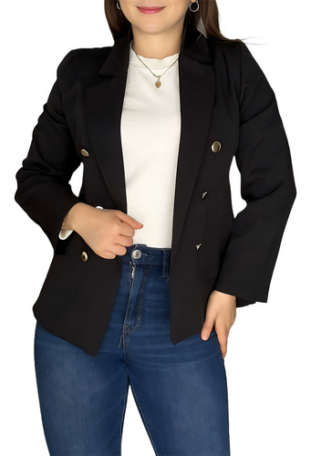 Saco Blazer Dama Casual Elegante Manga Larga Con Forro Suave