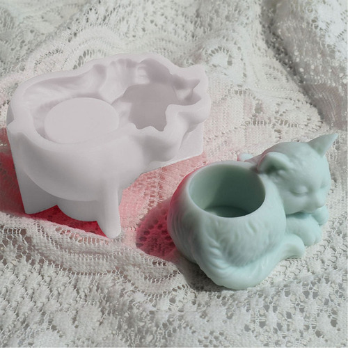 Vaso De Flores Suculentas Para Gatos, Moldes De Silicone, Re