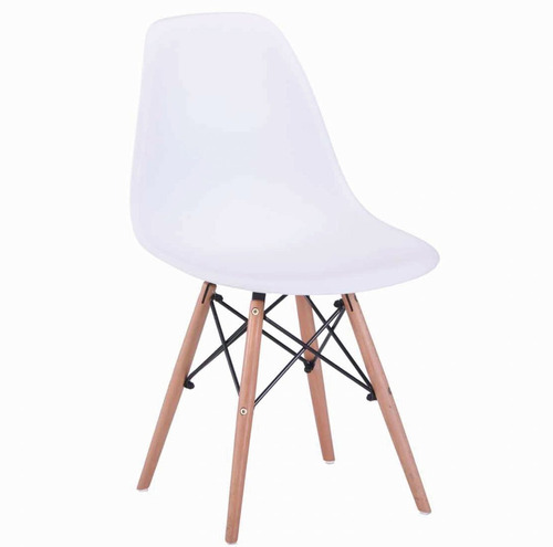 Imagen 2 de 6 de Juego De Comedor Eames Mesa De 0.80 + 2 Sillas Blanco