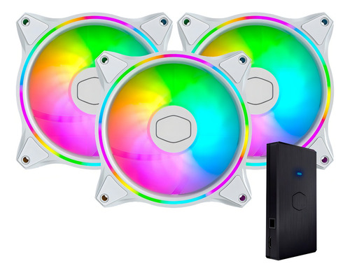 Kit de 3 ventiladores Cooler Master Mf120 Halo de 120 mm y controlador RGB LED RGB