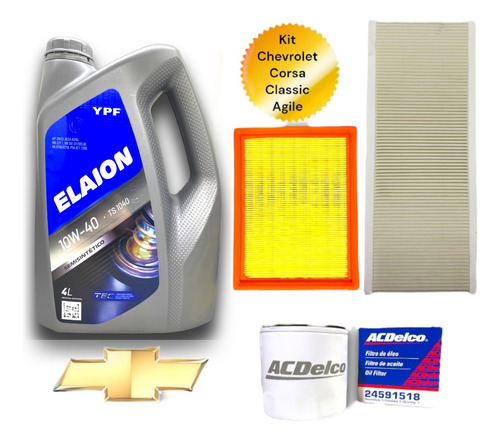 Kit 3 Filtros Y Aceite Elaion F30 Chevrolet Corsa Classic