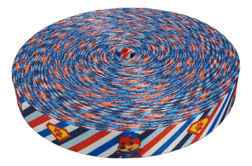 Fita Polipropileno Estampada 25mm (2,5cm) - 25mt Cor Azul