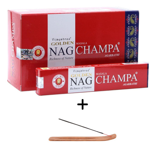 Incienso Premium, Golden Nag Champa Pack 12x15grms + Tabla