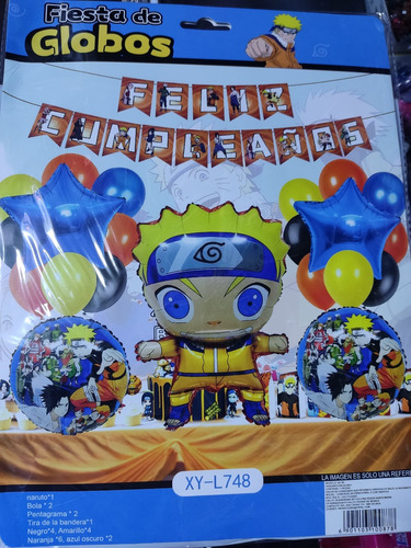 Kit De Globos Naruto Decoración Cumpleaños Fiesta Evento