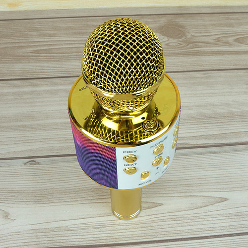 Microfone Infantil The Masked Singer Bluetooth Recarregavel Cor Dourado-escuro