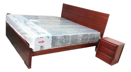 Colchón + Cama Fynymuebles 2 1/2 Plazas Madera Moderno