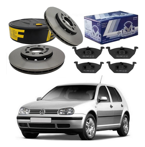 Kit Disco Pastilha Freio Dianteiro Golf 1.6 1998 A 2006