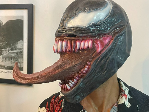 Máscara Venom Eddie Brock Riot Cabeça Inteira Fotos Reais Cor Preto