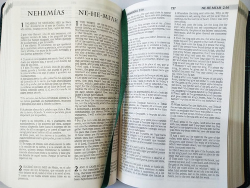Imagen 8 de 10 de Biblia Bilingüe Rvr60/kjv Tamaño Personal Símil Piel Negro