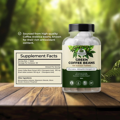 Amazing Botanicals Extracto Café Verde 200mg 30 Tabletas