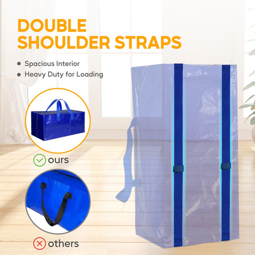 Paquete De 10 Bolsas De Mudanza Grandes Color Azul Resistent
