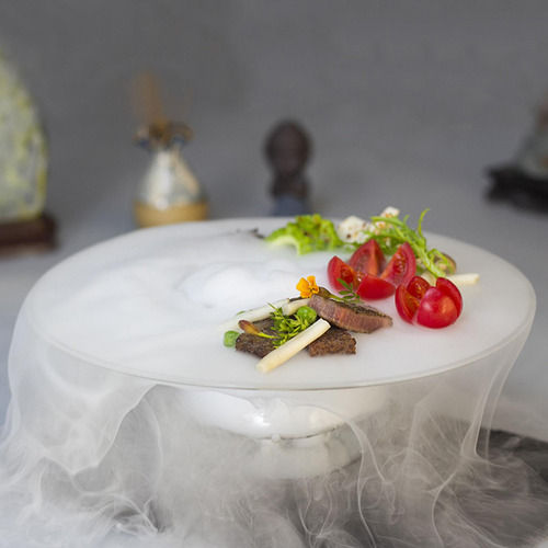 Plato De Cena De Vidrio Pasta Hielo Seco Plato Para 18 Cm